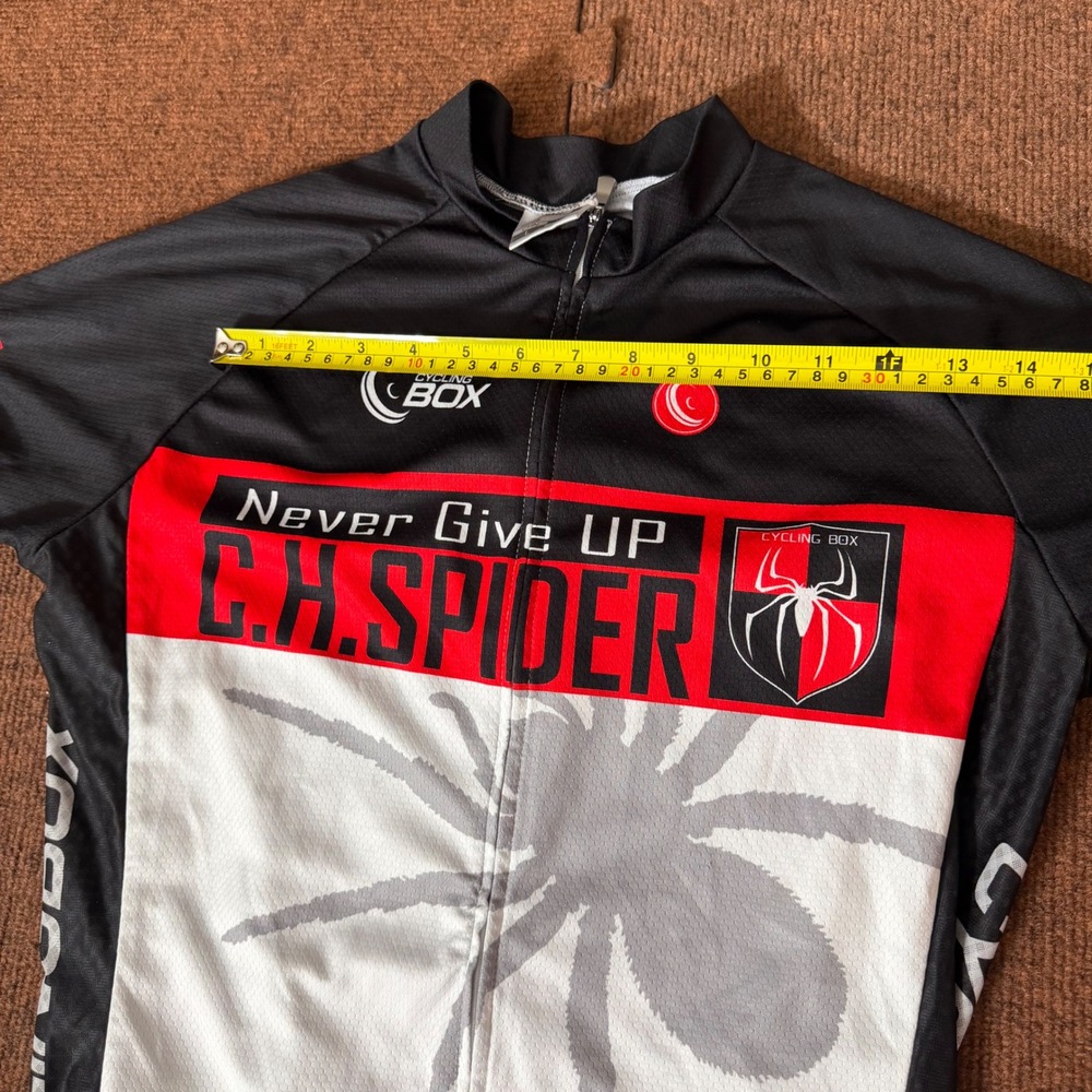Cycling Box CH Spider Mens Cycling Jersey Short Sleeve Red Black White Size M A+ - Picture 8 of 8